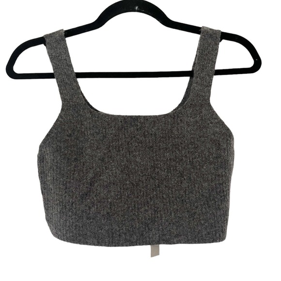NWT Everlane Heathered Grey Wool Yak Hair Blend Ribbed Cozy Stretch Tank Medium - Picture 4 of 8